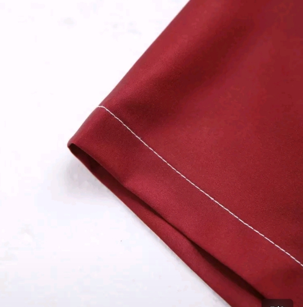 Men's White Shirt & Short - Burgundy to White - Picture 6 of 8